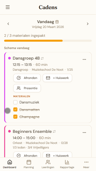 Mobiele leskaart met materialen en helpertelling