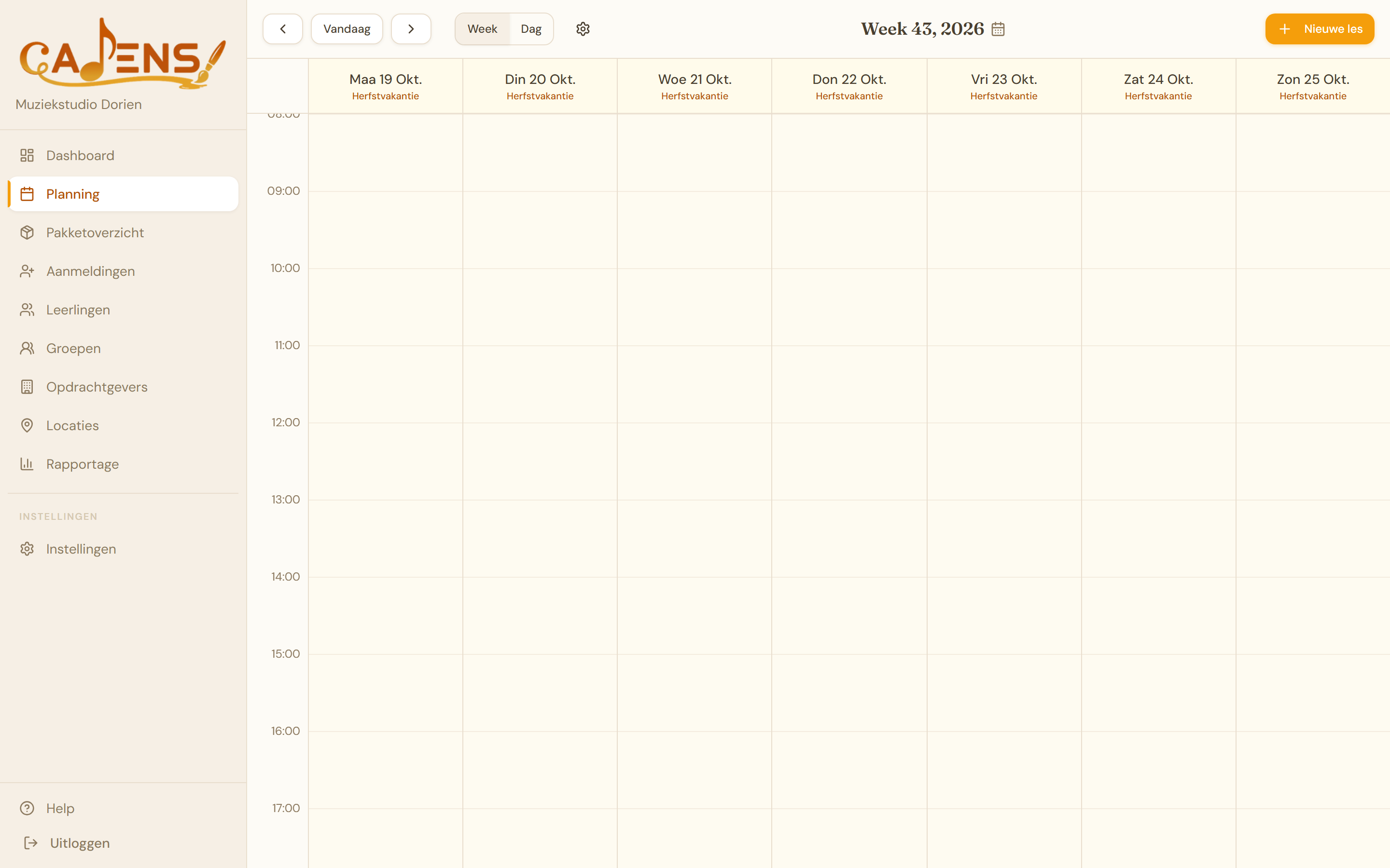 Vakantiebanner in de planning